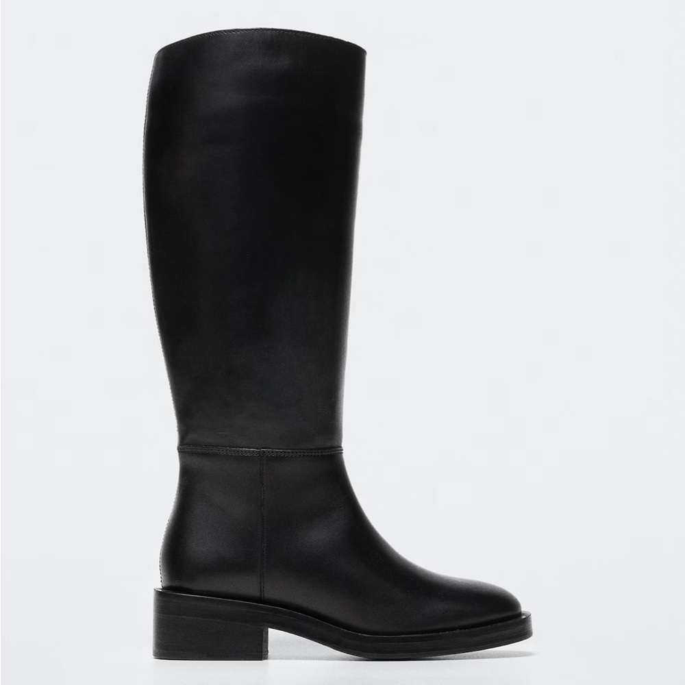 Mango Leather Riding Boot Size 41 - Picture 6 of 9